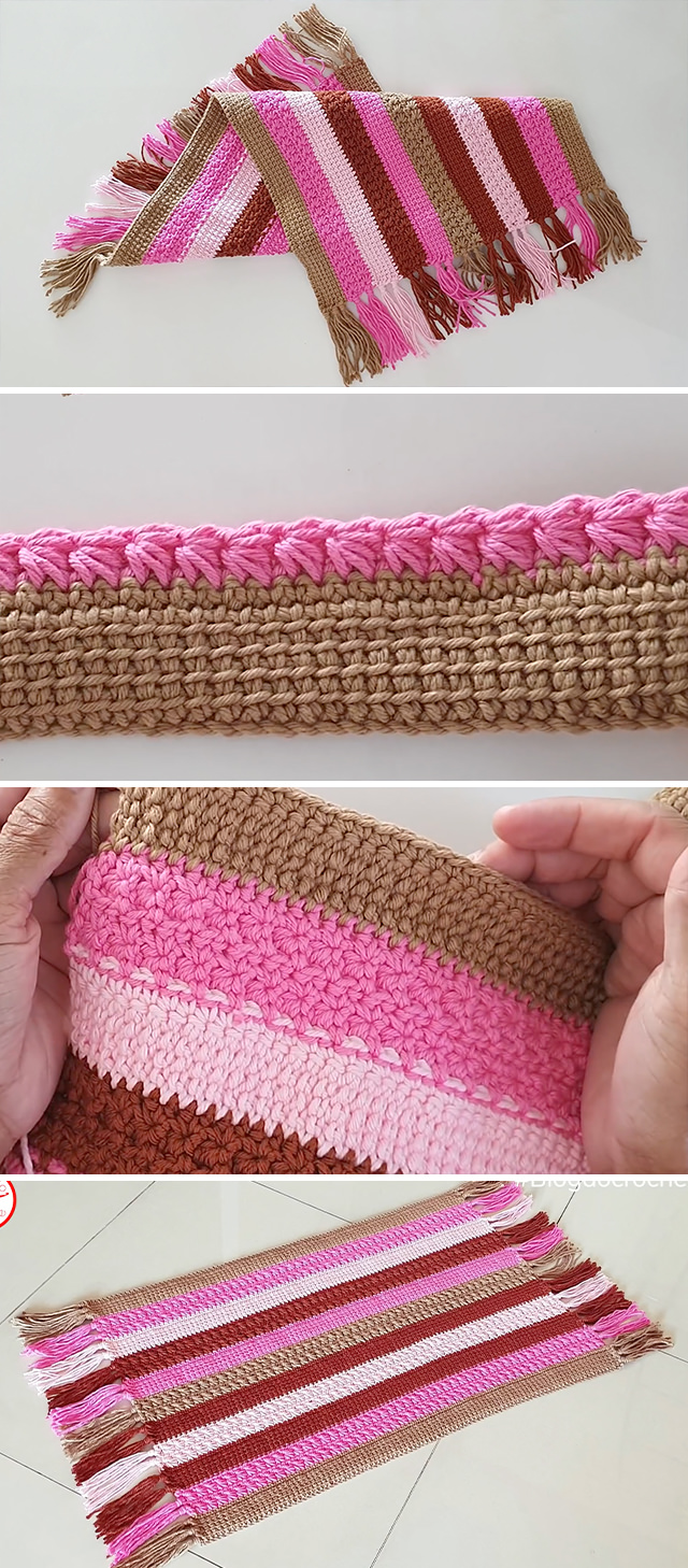 Crochet Tunisian Stitch Carpet - Watch this video tutorial to learn how to make this crochet Tunisian carpet. The Tunisian knit stitch is really a crochet stitch that looks knitted.