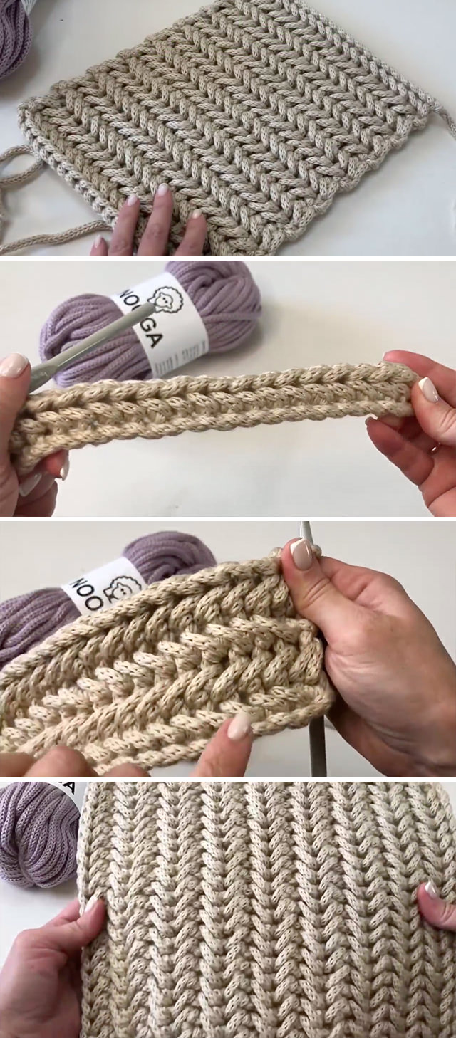 Herringbone Stitch - Learn how to make the beautiful herringbone crochet stitch. This stitch is wonderful for beginners because it uses simple techniques that most crocheters are familiar with, such as the single crochet.
