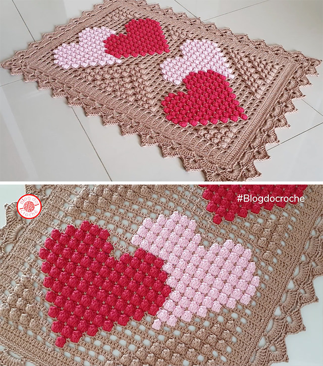Crochet Heart Rug Sided - This video tutorial covers how to crochet hearts rug. This beautiful rug incorporates any thread of your choice into a colourful rug with a lovely texture.