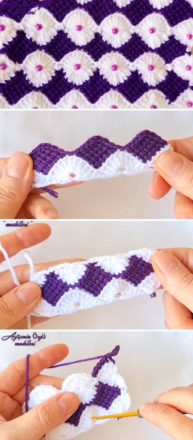 Crochet Entrelac Pattern - I am sharing a detailed tutorial on how to can make a unique entrelac crochet pattern. You can make beautiful crochet projects by using this pattern.