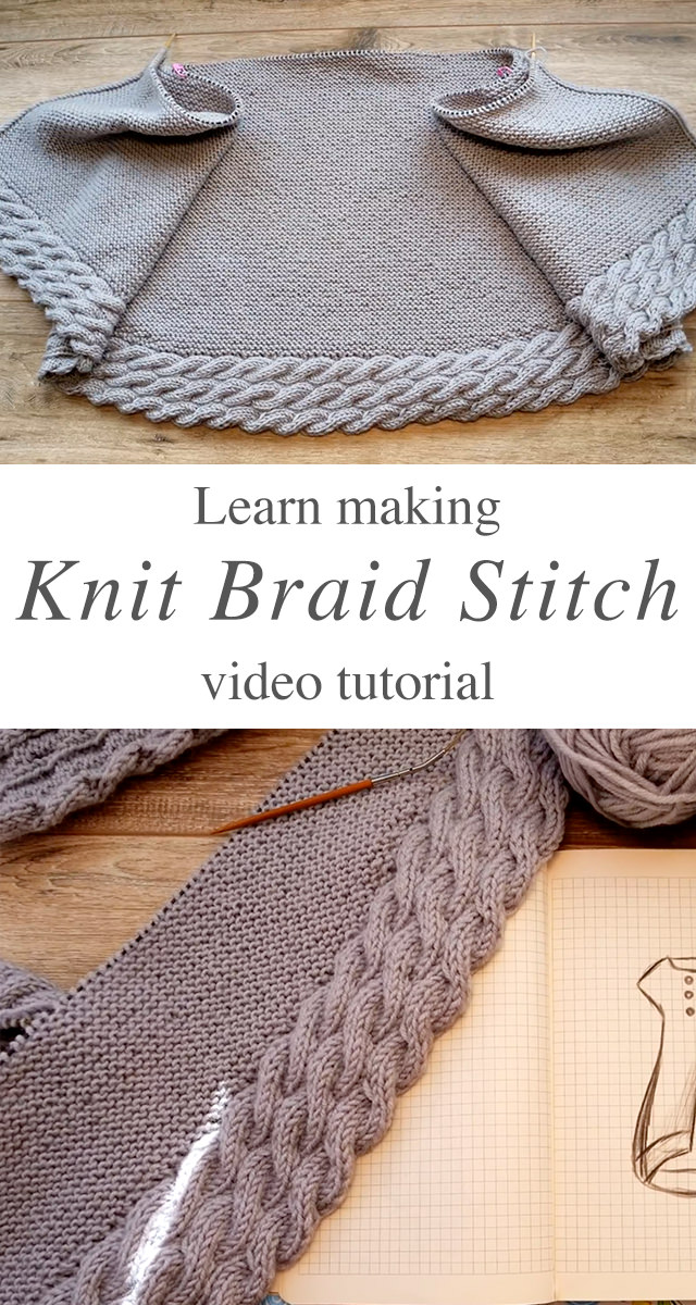 Knit Braid Stitch - This tutorial will teach you how to make a knit braid stitch. This beautiful knit stitch will come in handy if you prefer your knit work to look puffy or be warm for a specific project.