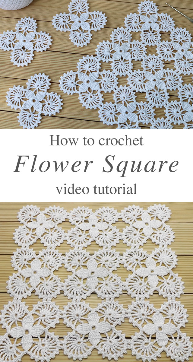 Crochet Easy Flower Square Motif - This adorable crochet easy flower square motif is creative and decorative for so many crochet projects. Watch the tutorial to get started making this lovely square!