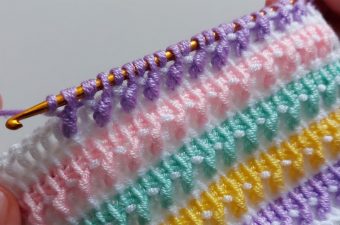 Crochet Tunisian Stitch Featured - This crochet Tunisian stitch is very unique because it’s made with crochet hook and looks like knit. The tutorial will help you create beautiful projects.