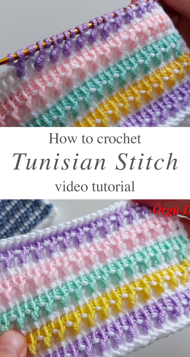 Crochet Tunisian Stitch - This crochet Tunisian stitch is very unique because it’s made with crochet hook and looks like knit. The tutorial will help you create beautiful projects.