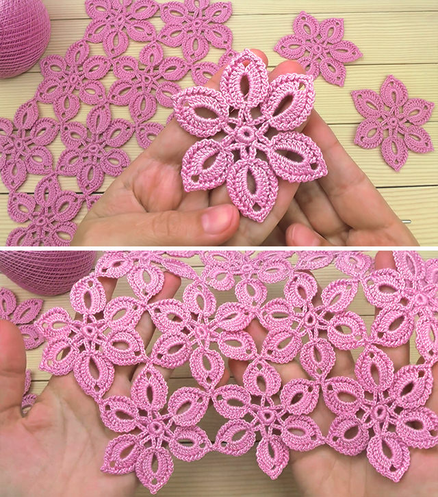 Lace Flower Motif Sided - This adorable crochet lace flower motif is creative and decorative for so many projects. Watch tutorial in english subtitles to get started on one of the many flower motif projects mentioned below!