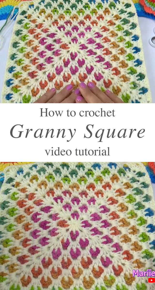Solid Granny Square For Crochet Blankets And More - CrochetBeja