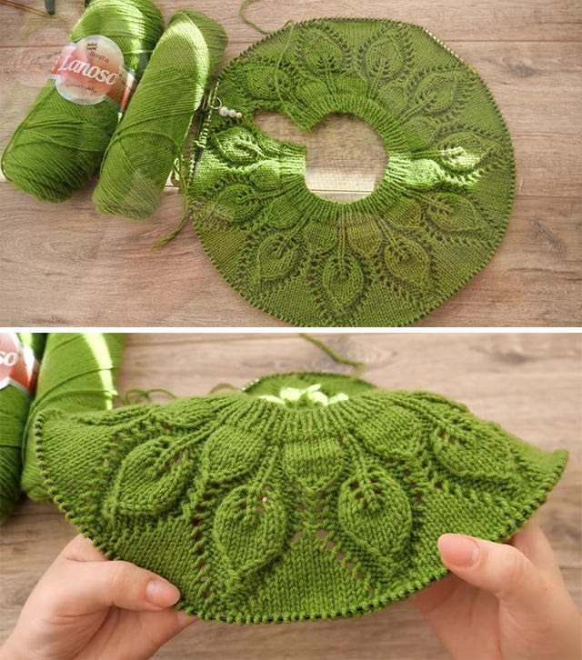 Circular Yoke Sided - Learn making a unique knit circular yoke for baby dress. This pattern is super easy to make and the end result looks very captivating.