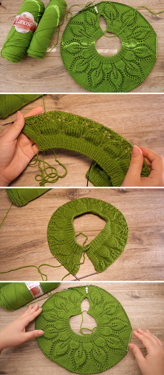 Circular Yoke - Learn making a unique knit circular yoke for baby dress. This pattern is super easy to make and the end result looks very captivating.