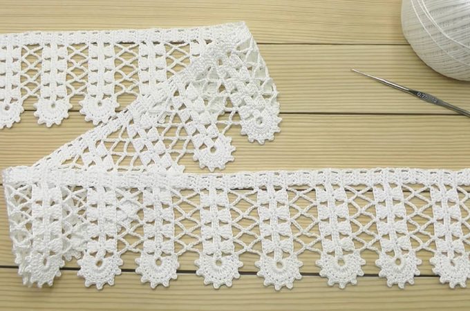 Crochet Tape Lace Ribbon Featured - Crochet tape lace ribbon is among the most interesting patterns in crochet world. Check this tutorial and pattern that are very detailed and easy to make.