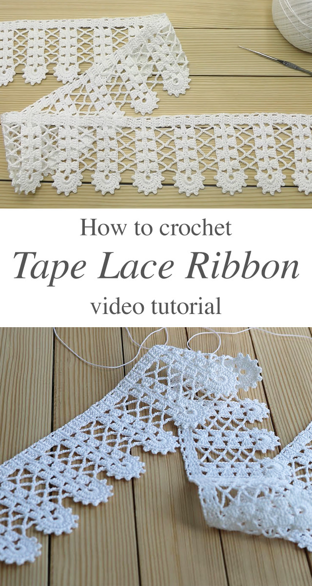 Crochet Tape Lace Ribbon - Crochet tape lace ribbon is among the most interesting patterns in crochet world. Check this tutorial and pattern that are very detailed and easy to make.