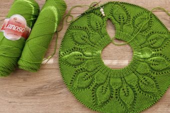 Knit Circular Yoke Featured - Learn making a unique knit circular yoke for baby dress. This pattern is super easy to make and the end result looks very captivating.