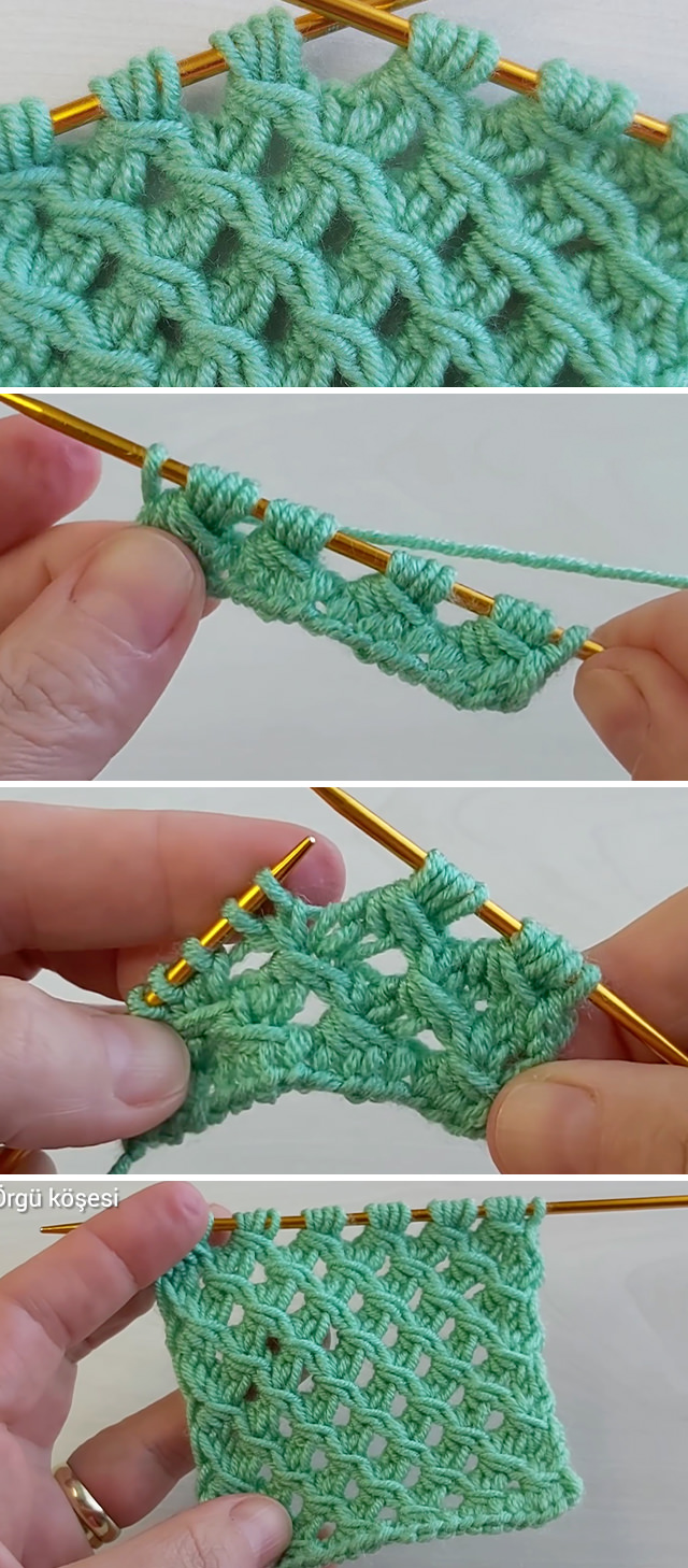 Knit Net Stitch Pattern - Learn the beautiful knitting net stitch by following this tutorial and pattern. Knitting net stitch is the most basic and easiest stitch in the knitting world.