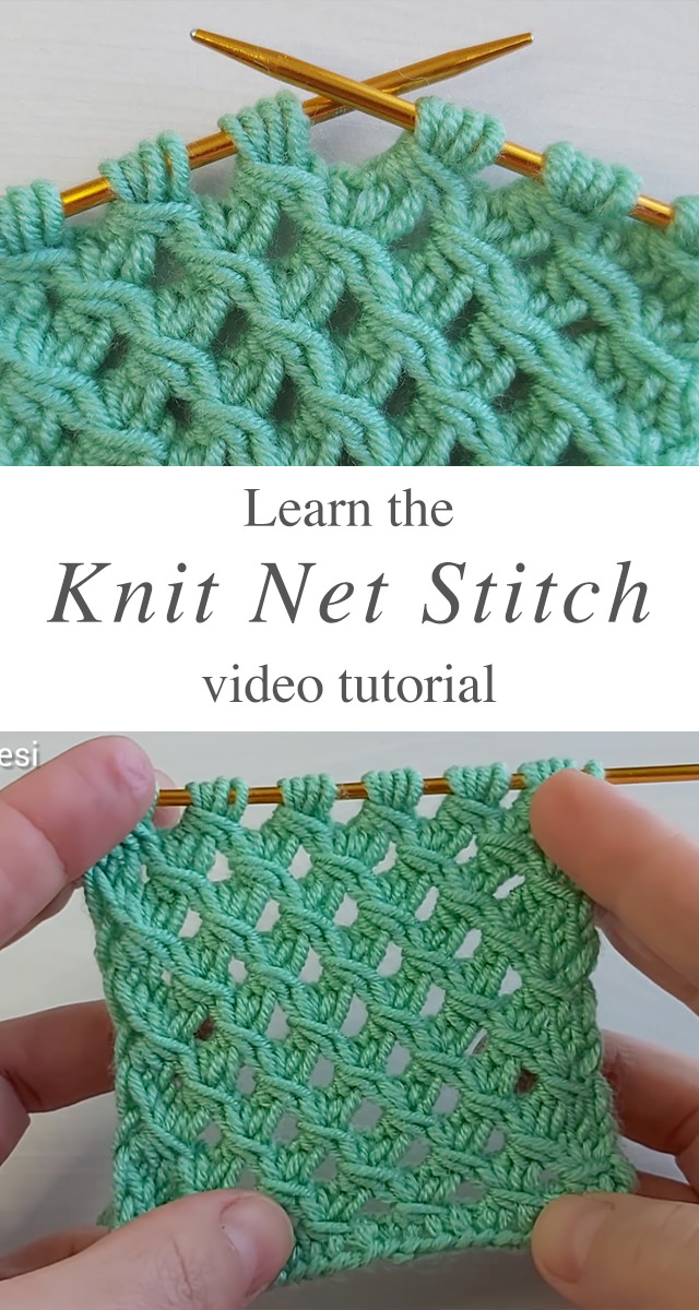 Knitting Net Stitch - Learn the beautiful knitting net stitch by following this tutorial and pattern. Knitting net stitch is the most basic and easiest stitch in the knitting world.