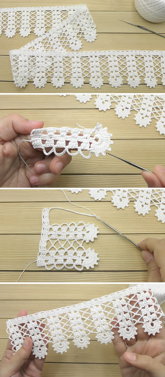 Crochet Tape Lace Ribbon Tutorial - CrochetBeja