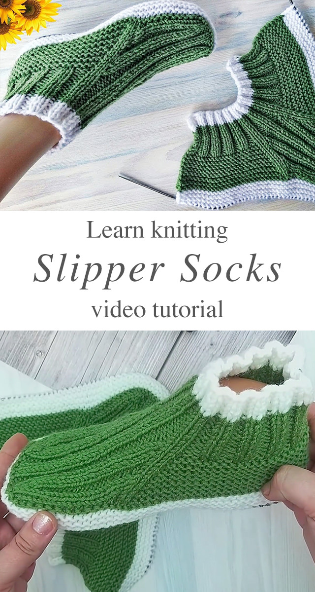 Knitted Slipper Socks - These knitted slipper socks are super easy to make and comes with great details and explanation. This pattern provides room for creativity and colors in the design.