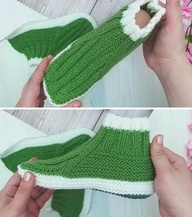 Knitted Slipper Socks Pattern Sided - These knitted slipper socks are super easy to make and comes with great details and explanation. This pattern provides room for creativity and colors in the design.