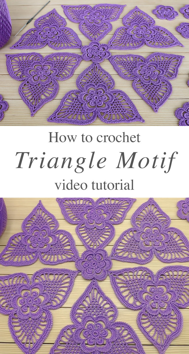 Crochet Triangle Motif - Learn how to make a gorgeous crochet triangle motif by following this pattern and tutorial. This motif is super easy to make and can be used in a variety of projects.