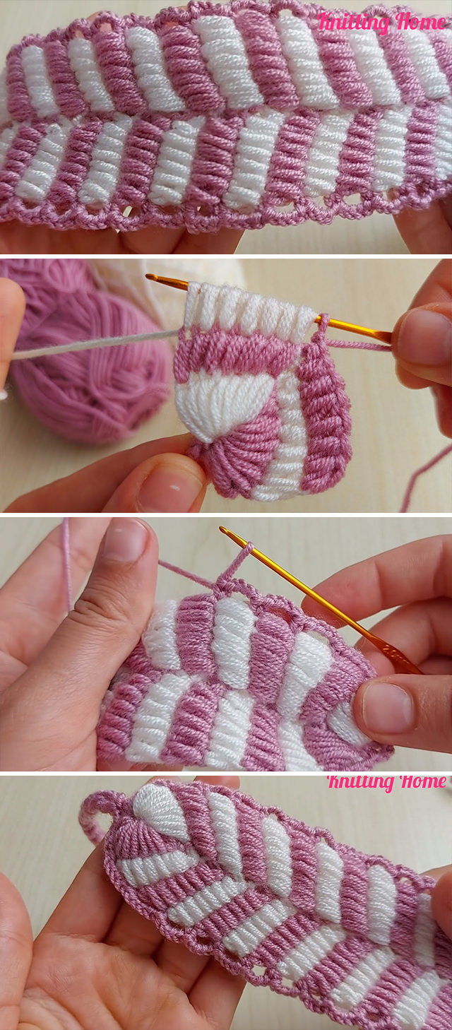 Tunisian Crochet Stitch Pattern - Learn a gorgeous Tunisian crochet stitch that can make easily just by following few simple steps. The texture of the pattern is very rich and gives the fabric a very thick look.