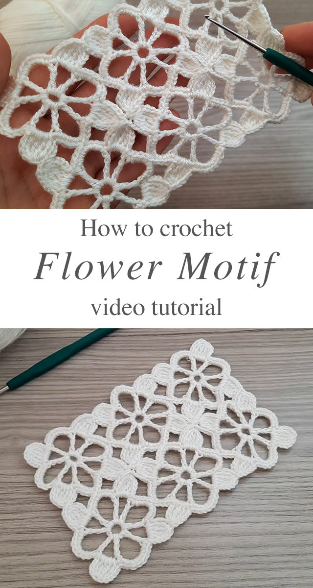 Crochet Flower Motif - Learn how to make a very useful crochet flower motif. Crochet flower motives are perfect for a diverse array of projects.