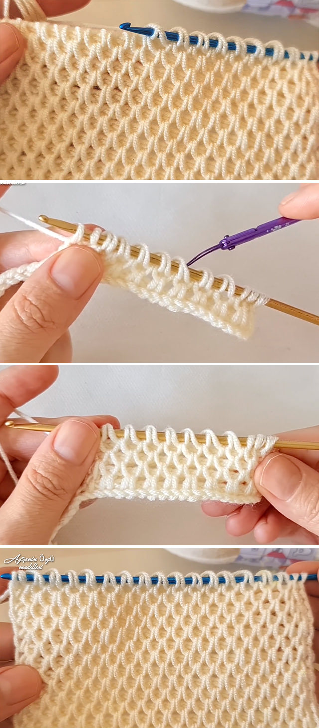 Crochet Honeycomb Stitch Pattern - Learn making the beautiful crochet honeycomb stitch. This is a simple repetitive stitch that creates a gorgeous honeycomb texture.