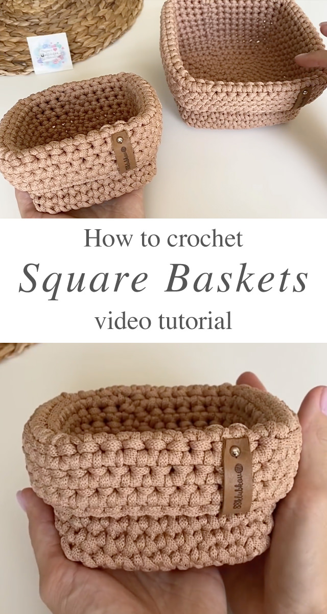 Crochet Square Basket - Learn making a beautiful crochet square basket. These baskets are a very useful accessory and really quick to make!