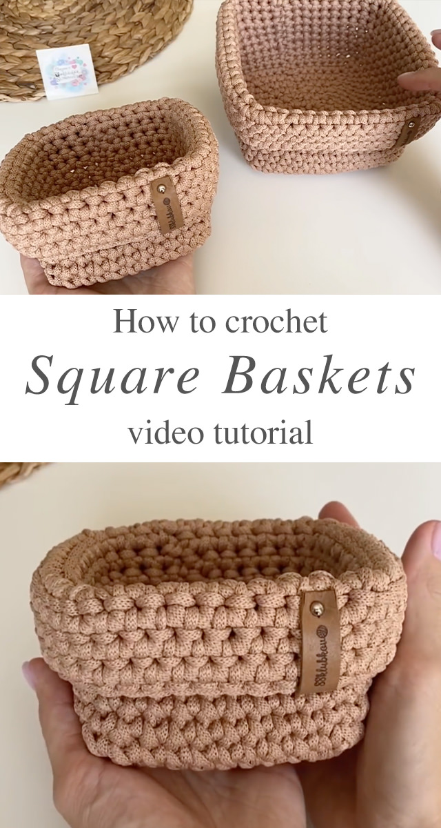 Crochet Square Basket Easy To Make - CrochetBeja