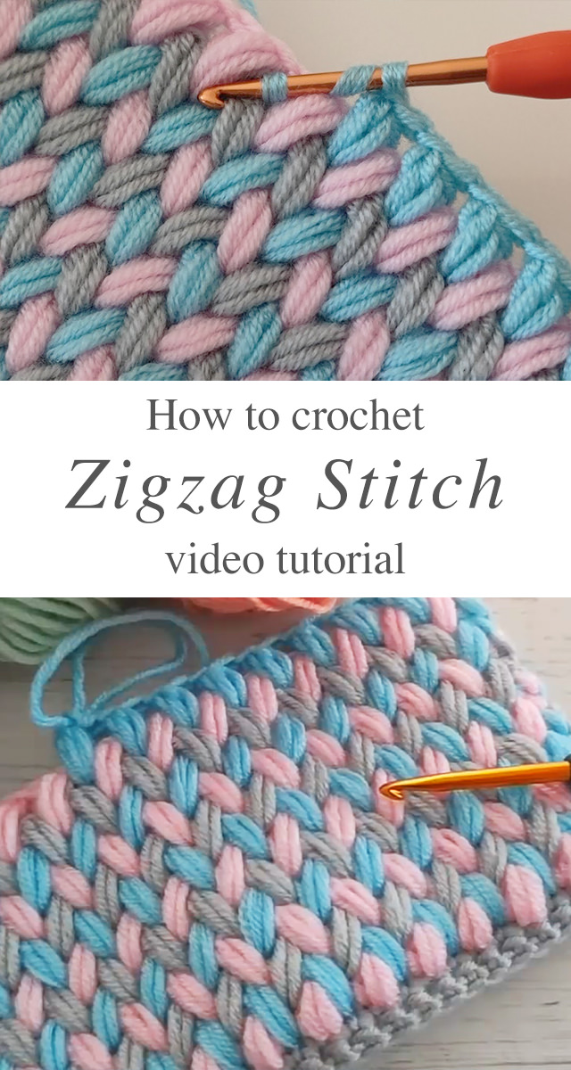 Crochet Zigzag Stitch - Learn a very simple crochet zigzag stitch that will help you make any work easy and quick. The texture of the stitch is very rich and gives the fabric a very thick look.