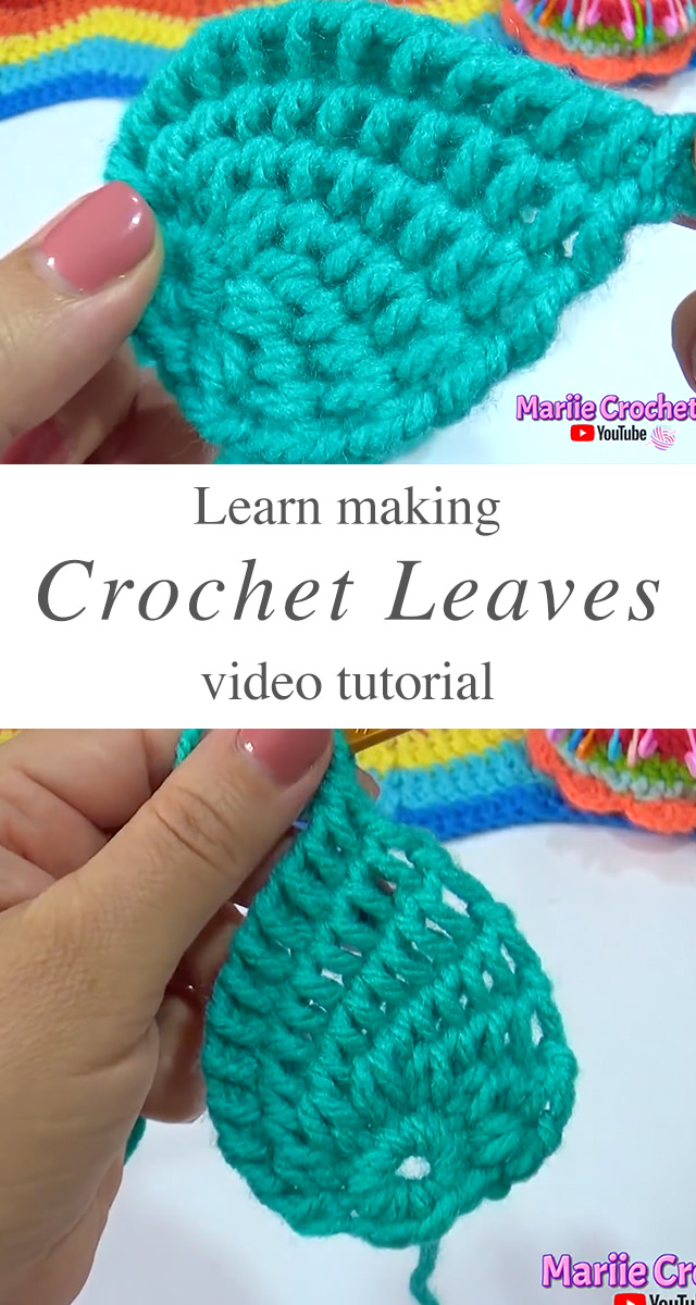 Tunisian Crochet Leaves - Learn making beautiful Tunisian crochet leaves. This pattern uses simple crochet stitches and Tunisian crochet technique.