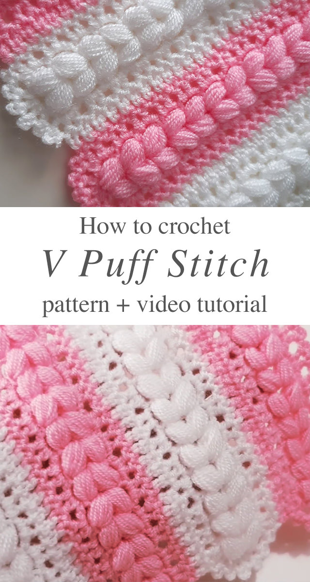 V Puff Stitch Crochet - This tutorial will teach you how to crochet a beautiful v puff stitch crochet pattern that can be used in a diverse array of projects.