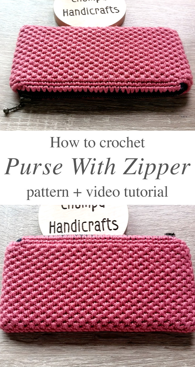 Crochet Purse With Zipper - This crochet purse with zipper uses one of everyone's favorite stitches; single crochet stitch, it's very easy and simple & perfect for beginners.