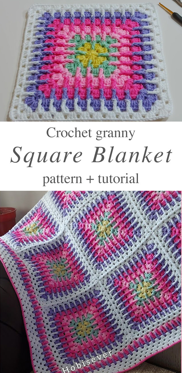 Solid Granny Square Blanket - Are you searching for a new pattern to crochet a solid granny square blanket? This is the right place. Let's learn how to make this beautiful mosaic blanket.