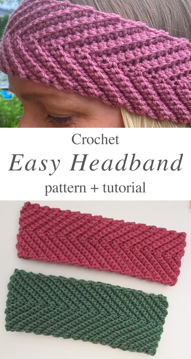 Easy Crochet Headband - This easy crochet headband with chevron pattern looks great and very trendy. If you've never made a project with chevrons, this is a great start.