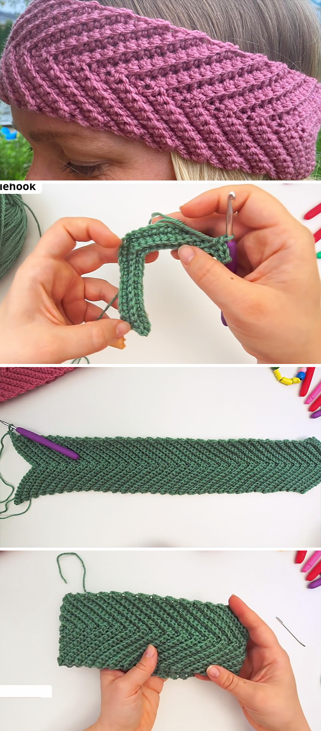 Easy Crochet Headband Pattern - This easy crochet headband with chevron pattern looks great and very trendy. If you've never made a project with chevrons, this is a great start.