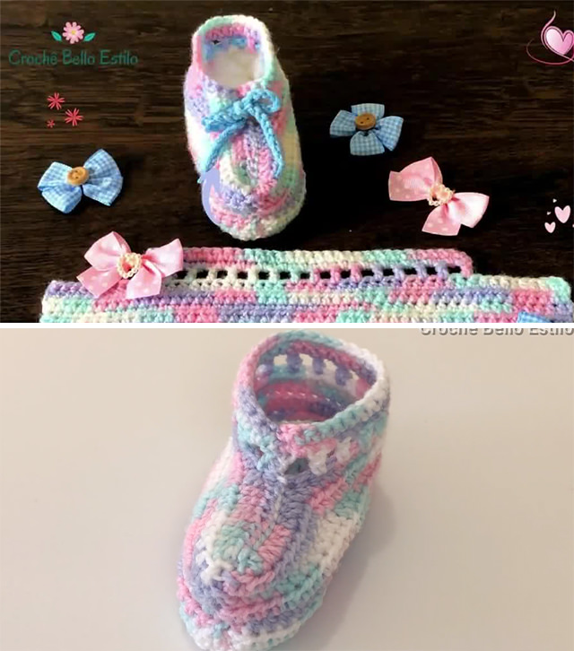 Crochet Baby Shoes Pattern Sided - Make a pair of these cute and trendy crochet baby shoes to welcome a new little one into the world. You just need to follow the next steps to finish these shoes.