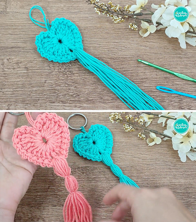 Crochet Heart Keychain Pattern Sided - Learn making a unique crochet heart keychain by following this easy pattern. You can make this beautiful accessory in a few hours.