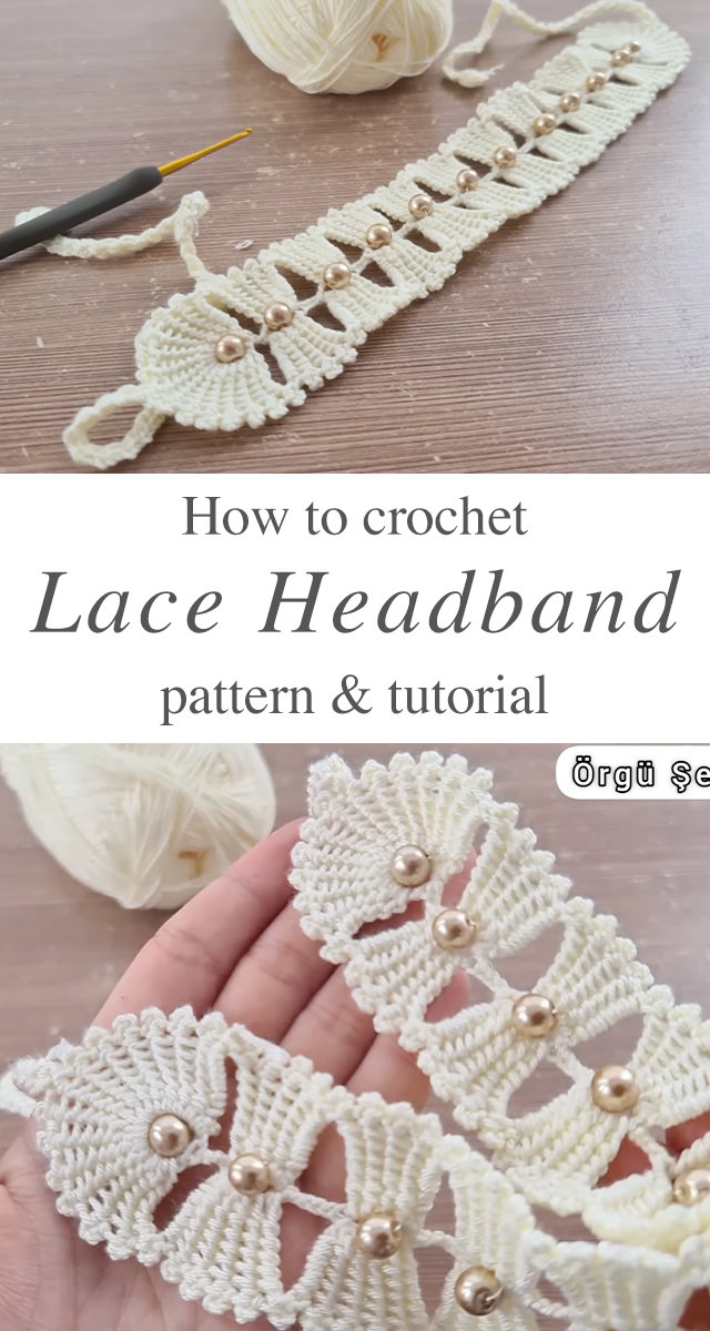 Crochet Lace Headband - Let's make this beautiful crochet lace headband. It's very easy to make and you will love the result.
