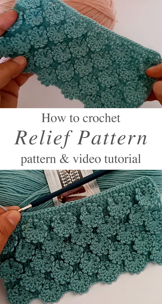 Crochet Relief Pattern - If you are looking for a new 3D crochet relief pattern, it's the right place! Check the easy pattern and video tutorial below.