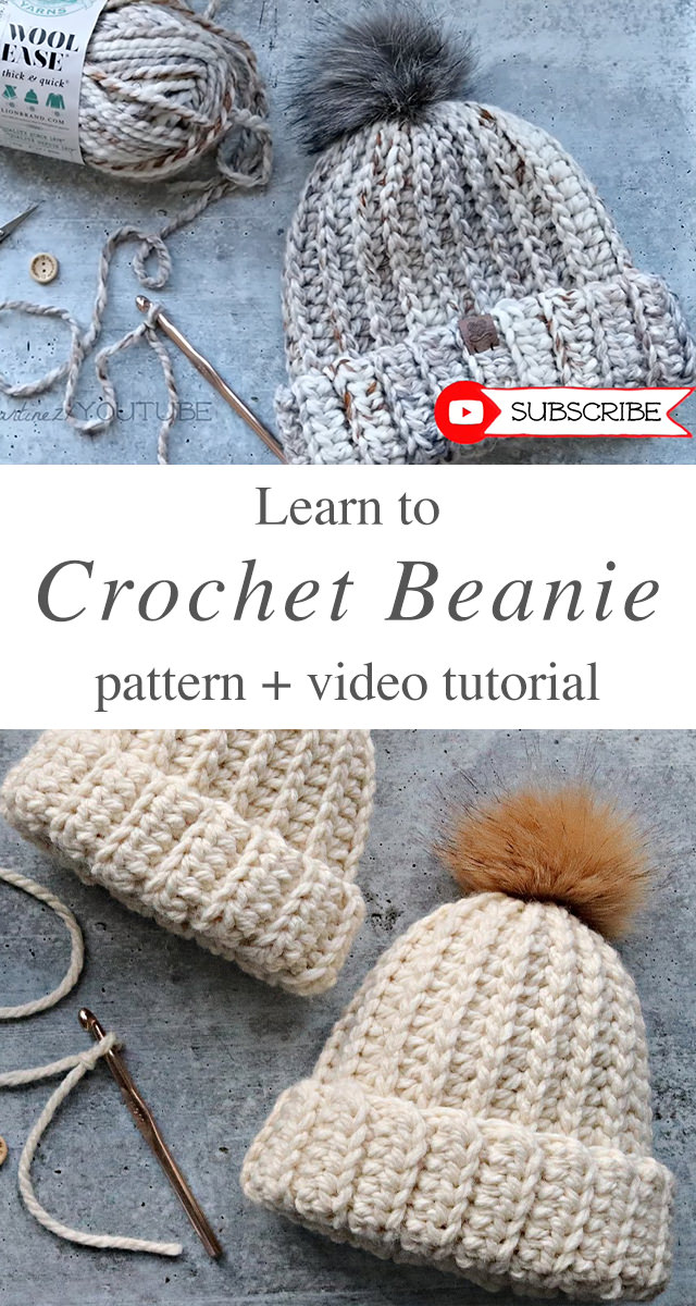 Easy Crochet Beanie - Let's learn how to make this easy crochet beanie with this knitting look to make a great gift for your loved ones.