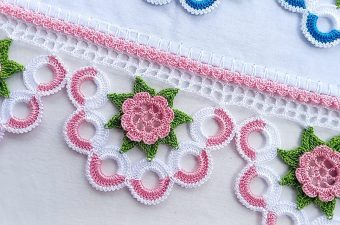 Crochet Lace Edging Featured - Learn how to easily make a beautiful flowers crochet lace edging that you can use in many projects. Check the easy pattern and video tutorial below.