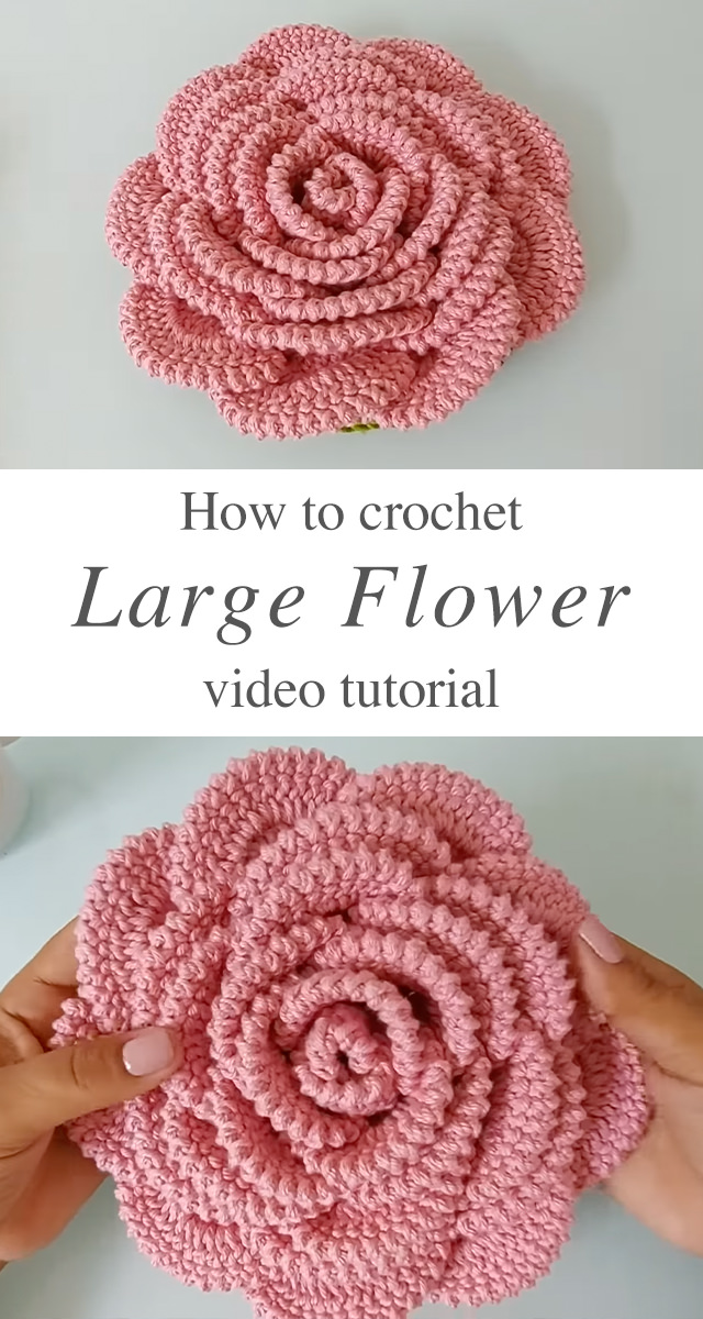 Large Crochet Flower - In this tutorial, we're diving into the captivating world of crochet artistry, focusing on creating a large crochet flower adorned with the exquisite crab stitch.