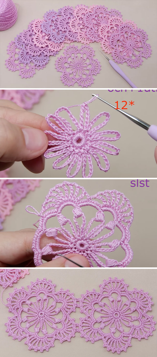 Crochet Easy Flower Motif Tutorial - Learn how to make a lovely crochet easy flower motif that is not only visually stunning but also surprisingly simple to create.