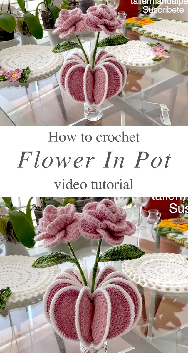 Crochet Flower Pot - Learn making this lovely crochet flower pot, if you're looking for a fun and creative way to add a touch of color to your home or office.