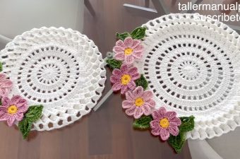 Crochet Round Coaster Featured - In this article, we will explore the delightful craft of creating a crochet round coaster adorned with a lovely floral motif.