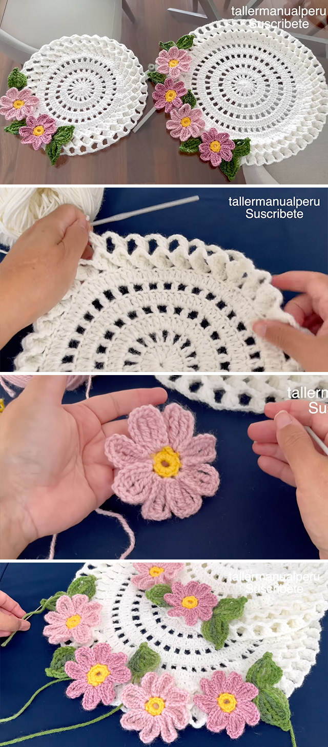Crochet Round Coaster Pattern - In this article, we will explore the delightful craft of creating a crochet round coaster adorned with a lovely floral motif.