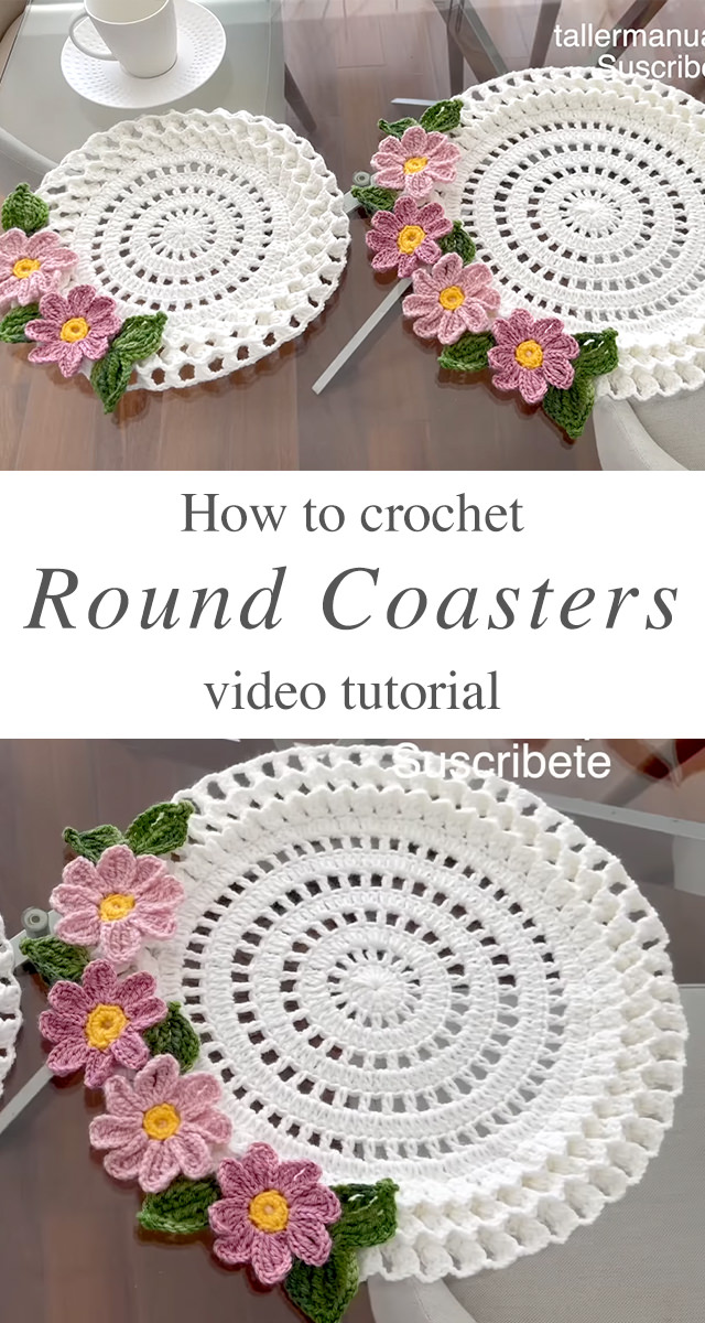 Crochet Round Coaster - In this article, we will explore the delightful craft of creating a crochet round coaster adorned with a lovely floral motif.