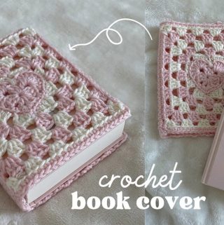 Crochet Book Cover Featured - In this tutorial, we'll delve into the delightful world of crochet book cover, focusing on turning a heart granny square into a charming cozy for your literary treasures. Let's get started on this creative journey!