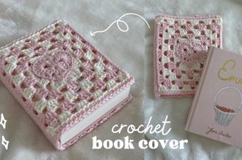 Crochet Book Cover Featured - In this tutorial, we'll delve into the delightful world of crochet book cover, focusing on turning a heart granny square into a charming cozy for your literary treasures. Let's get started on this creative journey!