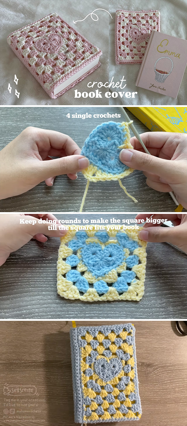 Crochet Book Cover Pattern - In this tutorial, we'll delve into the delightful world of crochet book cover, focusing on turning a heart granny square into a charming cozy for your literary treasures. Let's get started on this creative journey!
