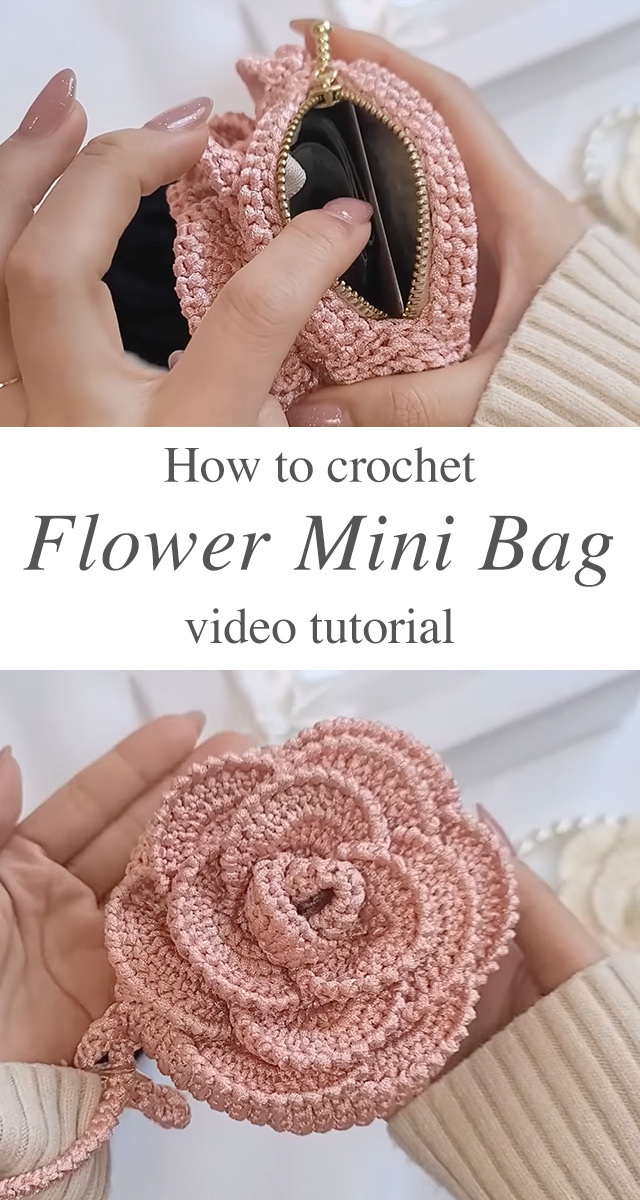 Crochet Flower Mini Bag - In this tutorial, we'll explore the step-by-step process of crafting this adorable crochet flower mini bag that adds a touch of whimsy to any ensemble.