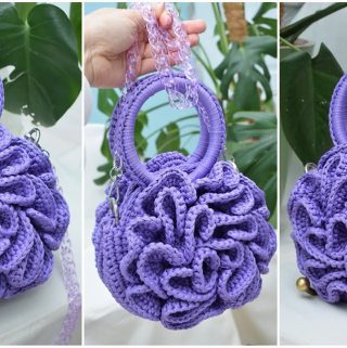 Crochet Peony Bag Featured - Embrace the beauty of nature with the artistry of crochet by creating your very own crochet peony bag.